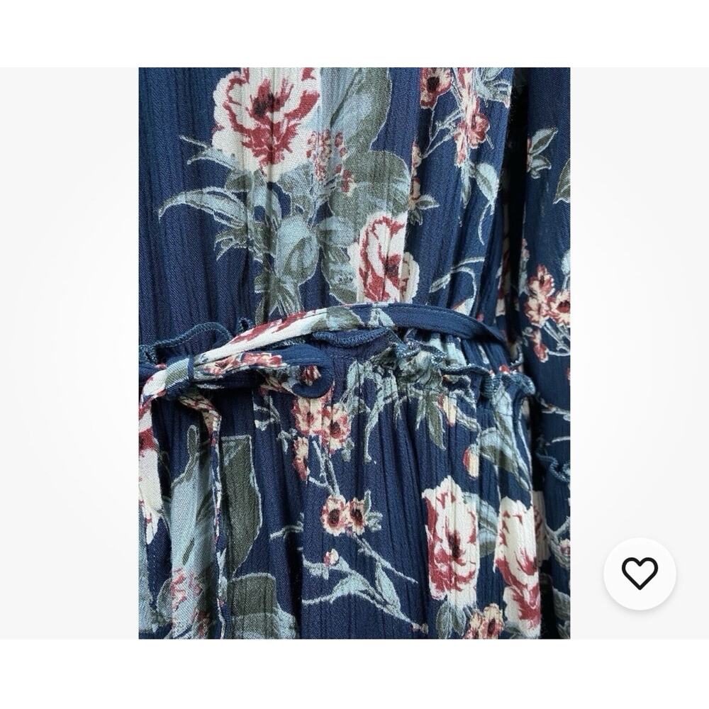 Band of Gypsies NWT Dark Floral Boho Bell Sleeve Midi Dress Large - Picture 7 of 11